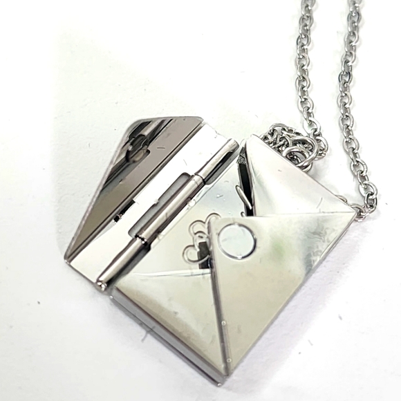 Silver Letter Envelope Love Note Necklace - Picture 7 of 7